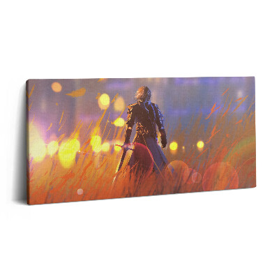 Vászonkép nyomtatás 120x60 Lovag karddal