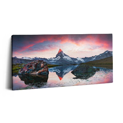 Vászonkép nyomtatás 120x60 Stellisee Matterhorn