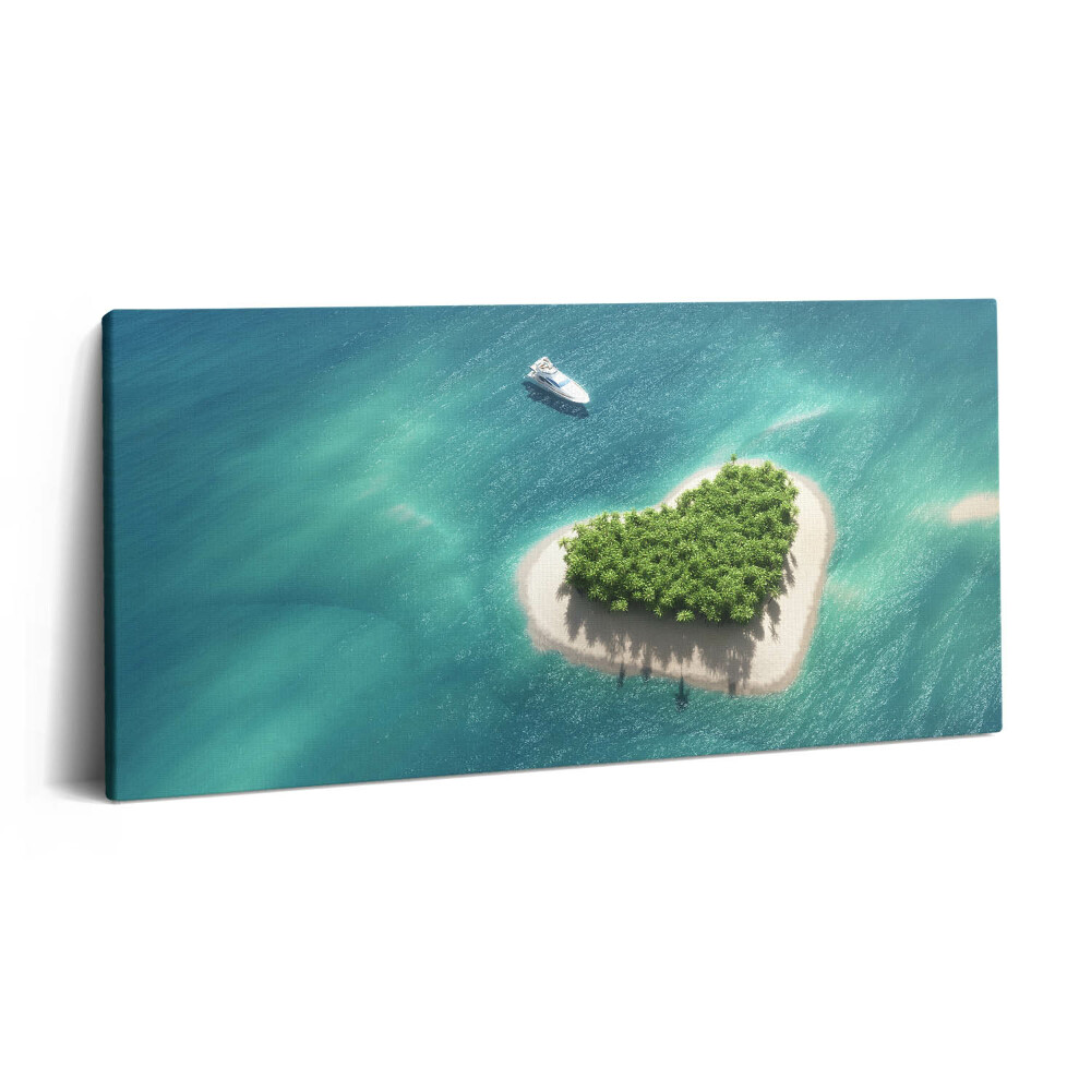 Vászonkép nyomtatás 120x60 Szív-sziget