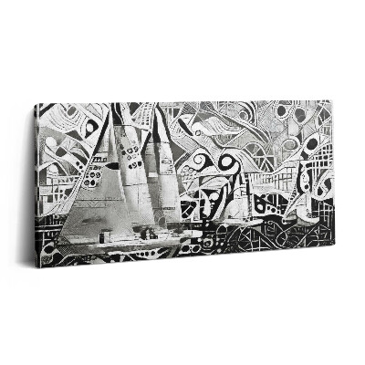 Vászonkép nyomtatás 120x60 Absztrakt vitorlás a tengeren