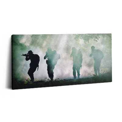 Vászonkép nyomtatás 120x60 Hadsereg az erdőben - katonák