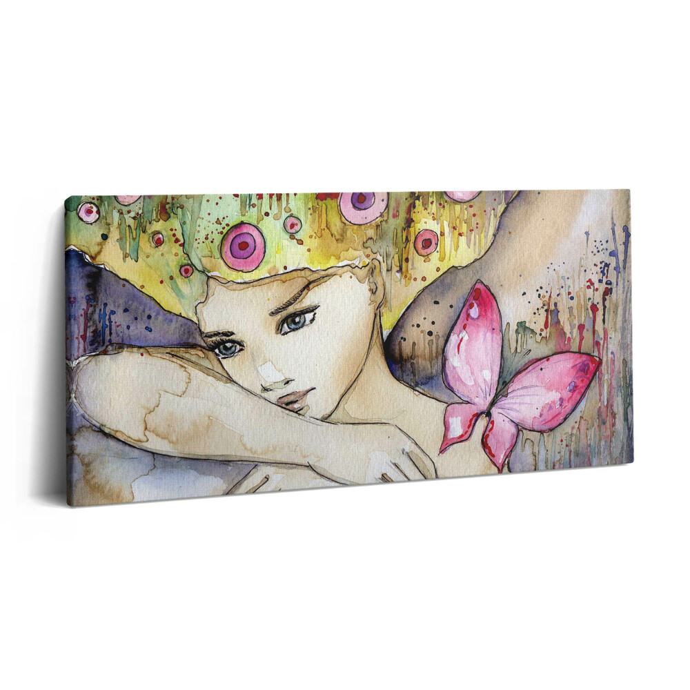 Vászonkép nyomtatás 120x60 Nő festett hajjal