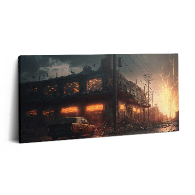 Vászonkép nyomtatás 120x60 Apokaliptikus épület