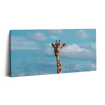 Vászonkép nyomtatás 120x60 Zsiráffej az égen