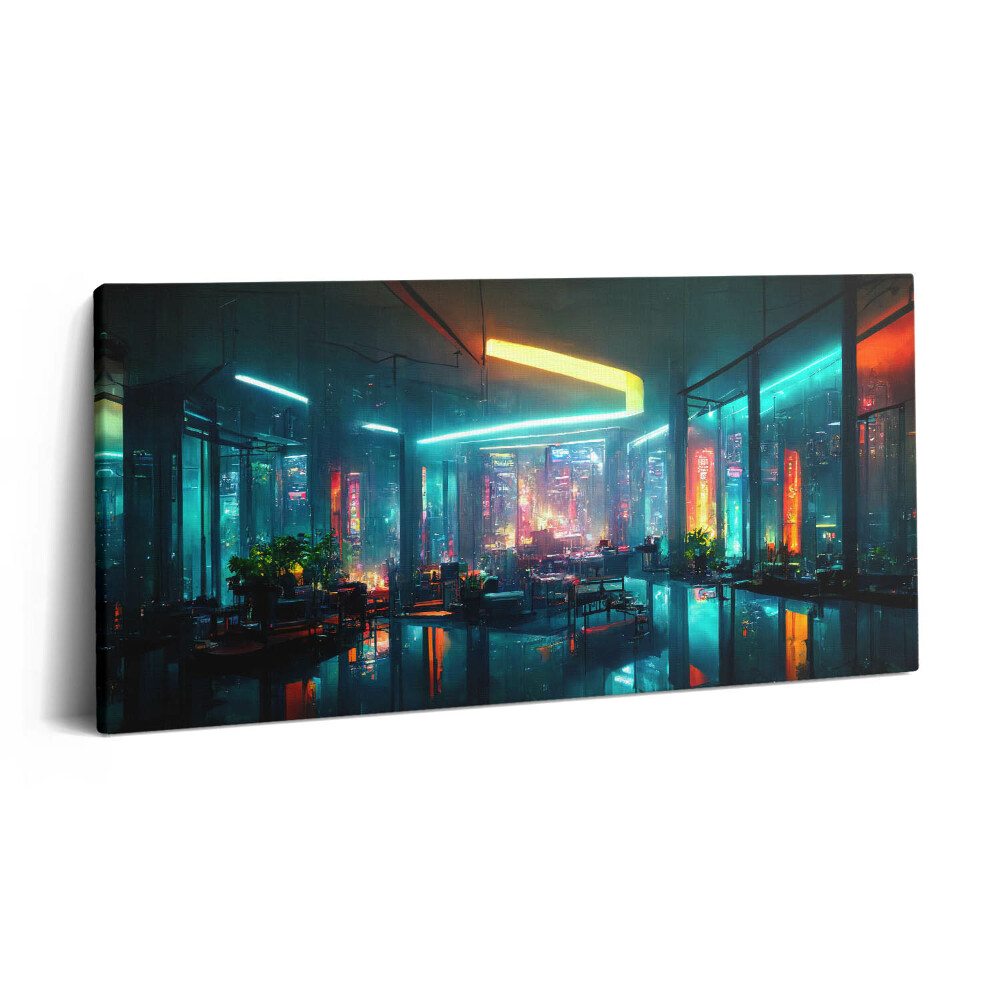 Vászonkép nyomtatás 120x60 Város cyberpunk stílusban