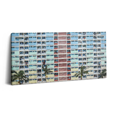 Vászonkép nyomtatás 120x60 Színes épület Hongkongban