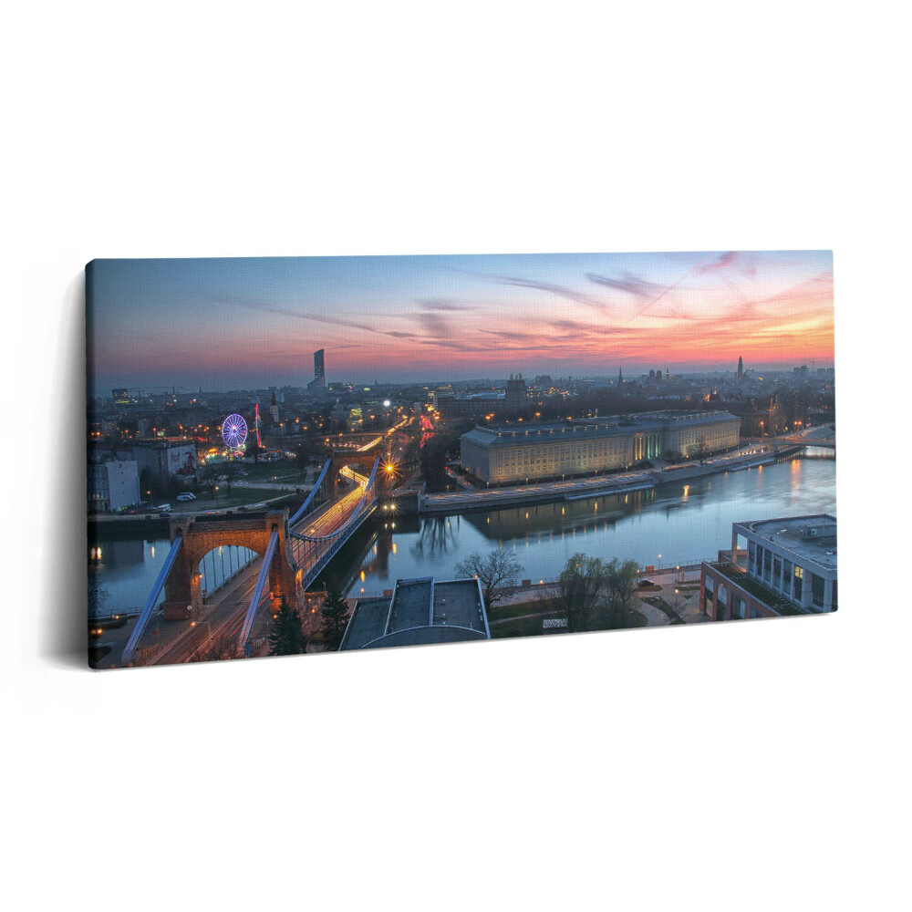 Vászonkép nyomtatás 120x60 Wroclaw madártávlatból