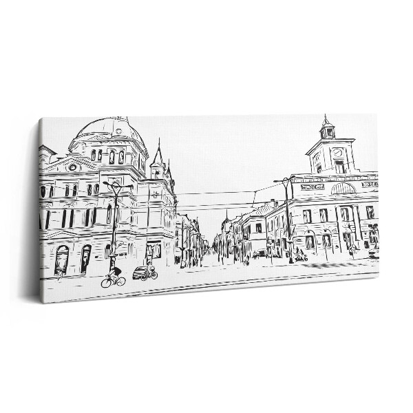 Vászonkép nyomtatás 120x60 Poznan óvárosának illusztrációja