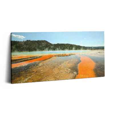 Vászonkép nyomtatás 120x60 Tó hegyekkel