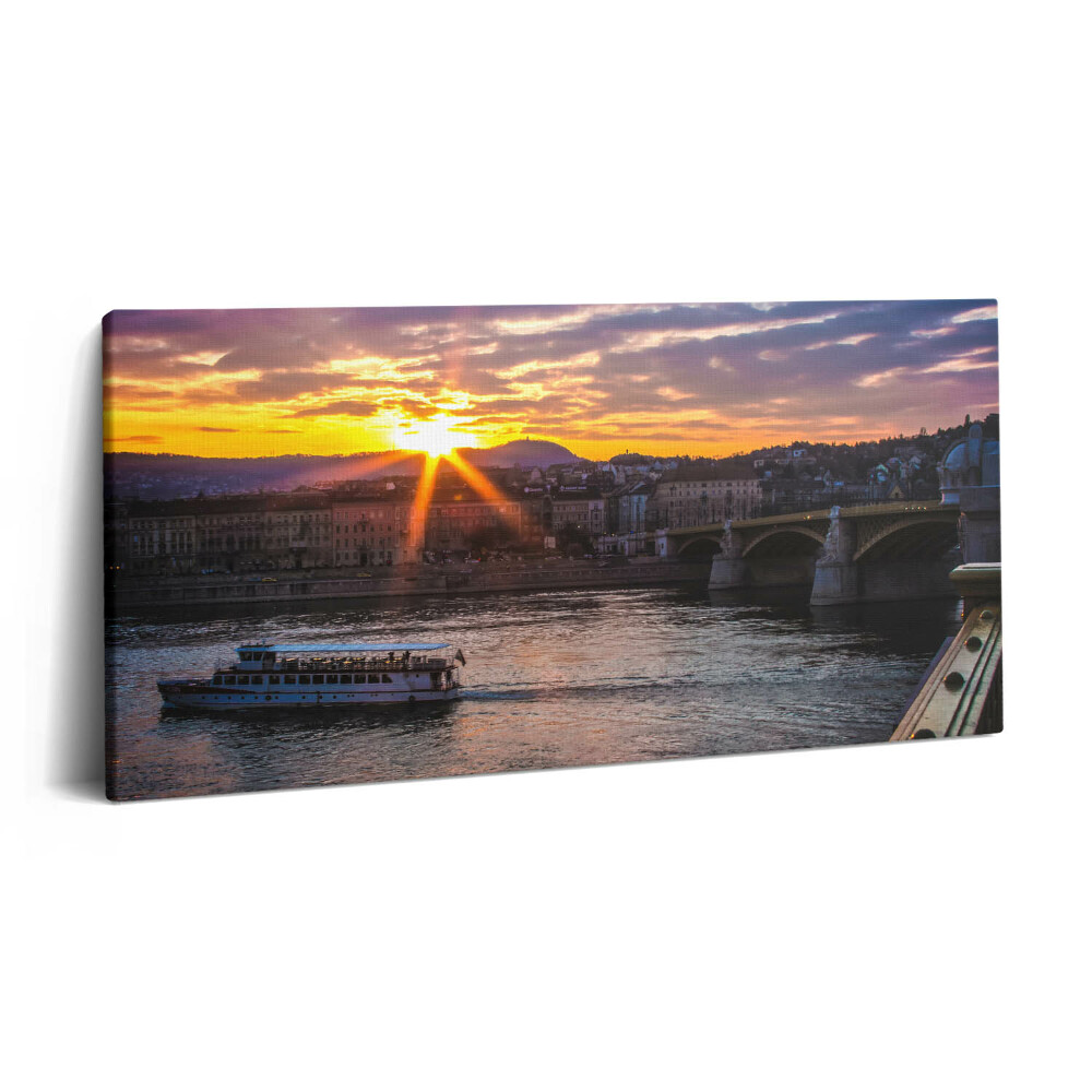 Vászonkép nyomtatás 120x60 Hajó Budapestről