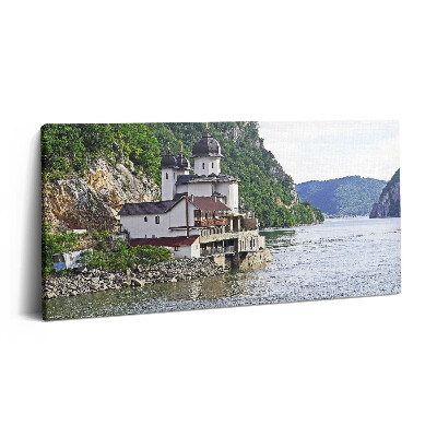 Vászonkép nyomtatás 120x60 Templom a vízparton