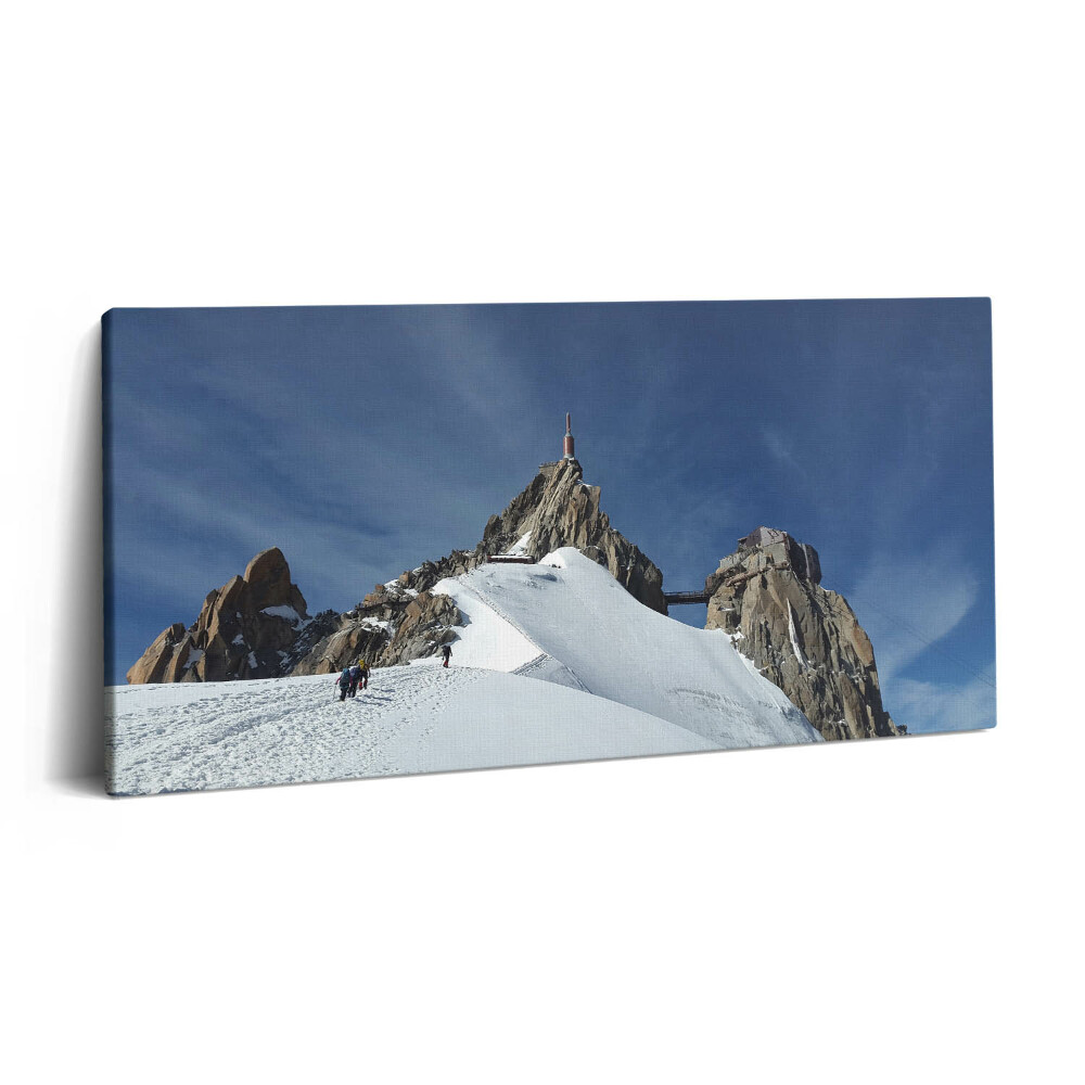 Vászonkép nyomtatás 120x60 Hegy teteje télen