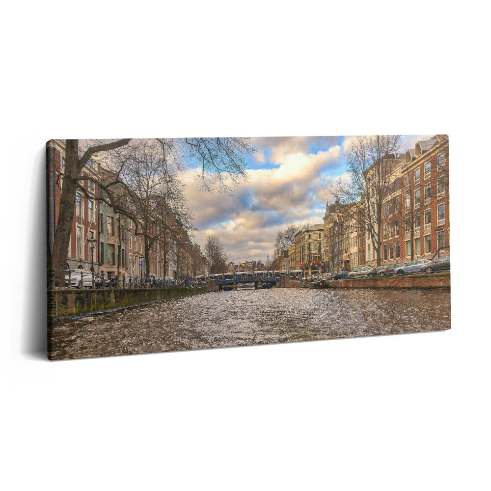 Vászonkép nyomtatás 120x60 Rotterdami csatorna