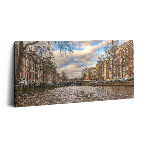 Vászonkép nyomtatás 120x60 Rotterdami csatorna