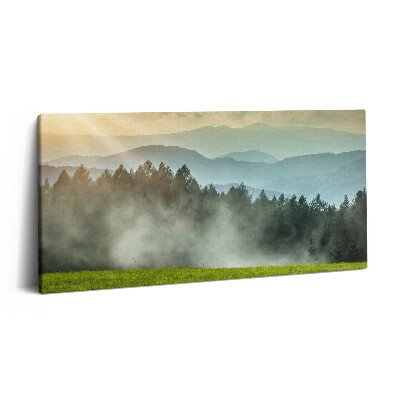 Vászonkép nyomtatás 120x60 Tájkép a Beszkidek hegységben