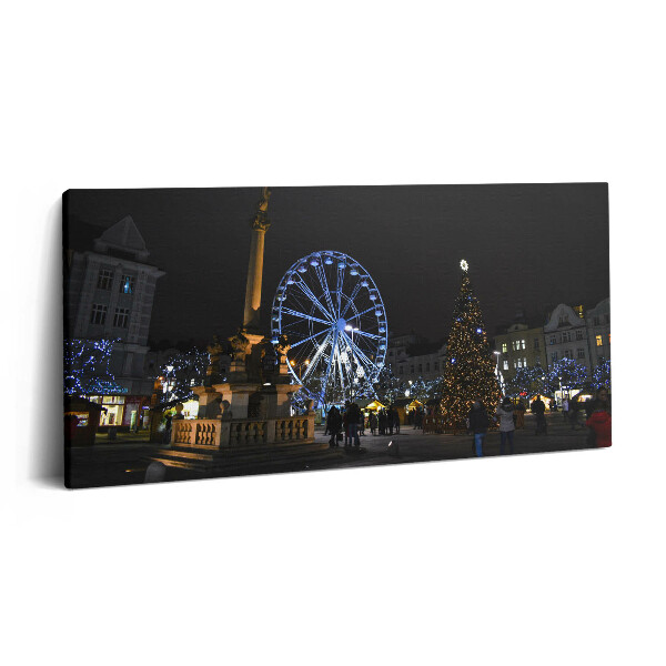 Vászonkép nyomtatás 120x60 Karácsonyi vásár Ostravában