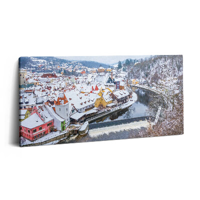 Vászonkép nyomtatás 120x60 Krumlov téli panorámája