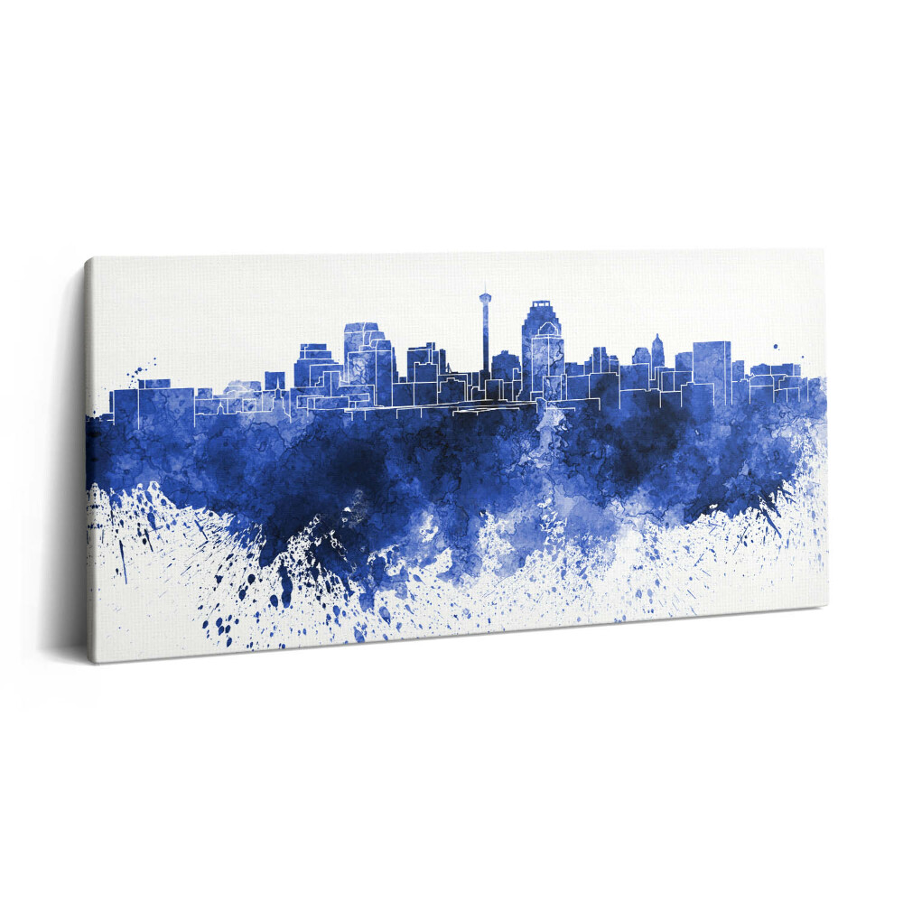 Vászonkép nyomtatás 120x60 San Antonio akvarell panorámája