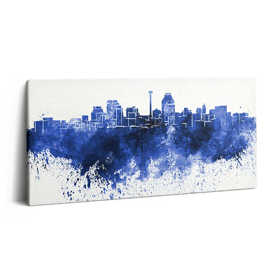 Vászonkép nyomtatás 120x60 San Antonio akvarell panorámája