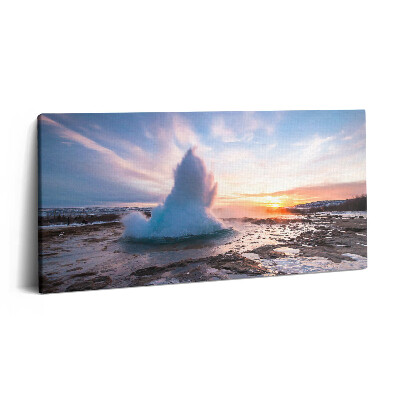 Vászonkép nyomtatás 120x60 Gejzír Izland szigetén