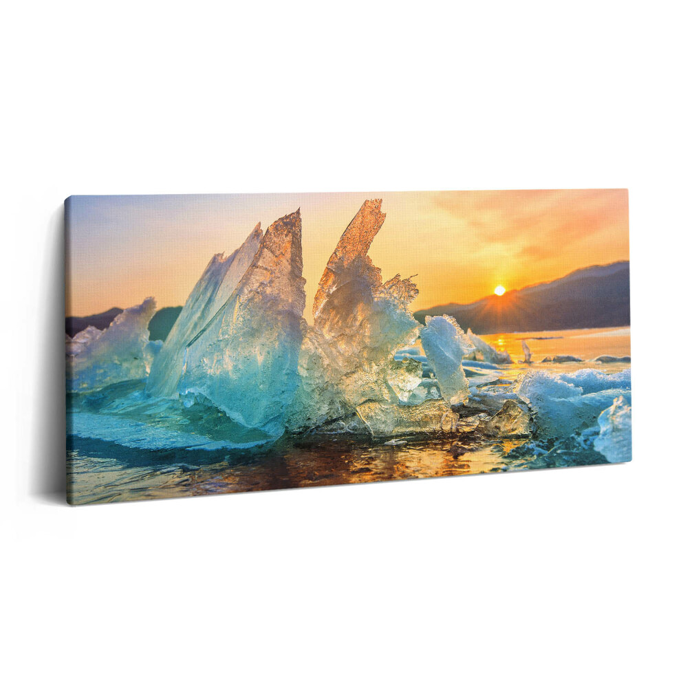 Vászonkép nyomtatás 120x60 Jégdarab napfelkeltekor