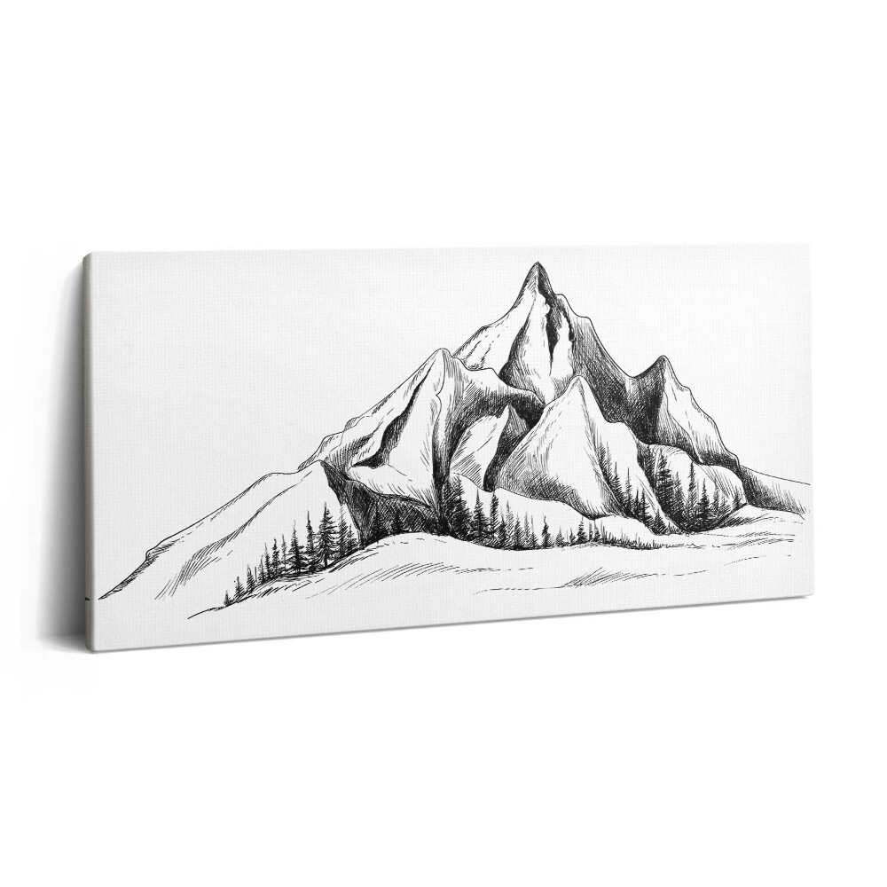 Vászonkép nyomtatás 120x60 Hegyi rajz