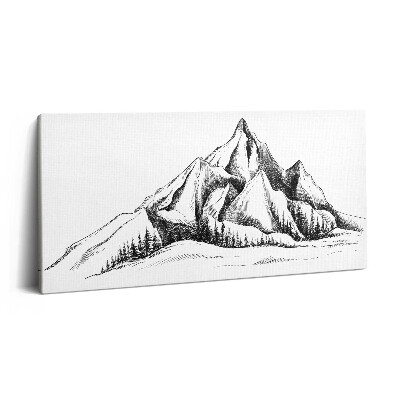 Vászonkép nyomtatás 120x60 Hegyi rajz