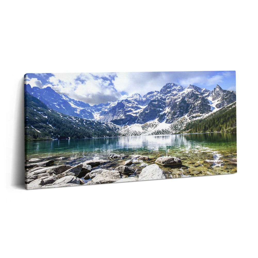 Vászonkép nyomtatás 120x60 Tájkép hegyekkel és tavakkal