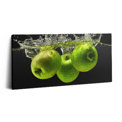 Vászonkép nyomtatás 120x60 Zöld alma a vízben
