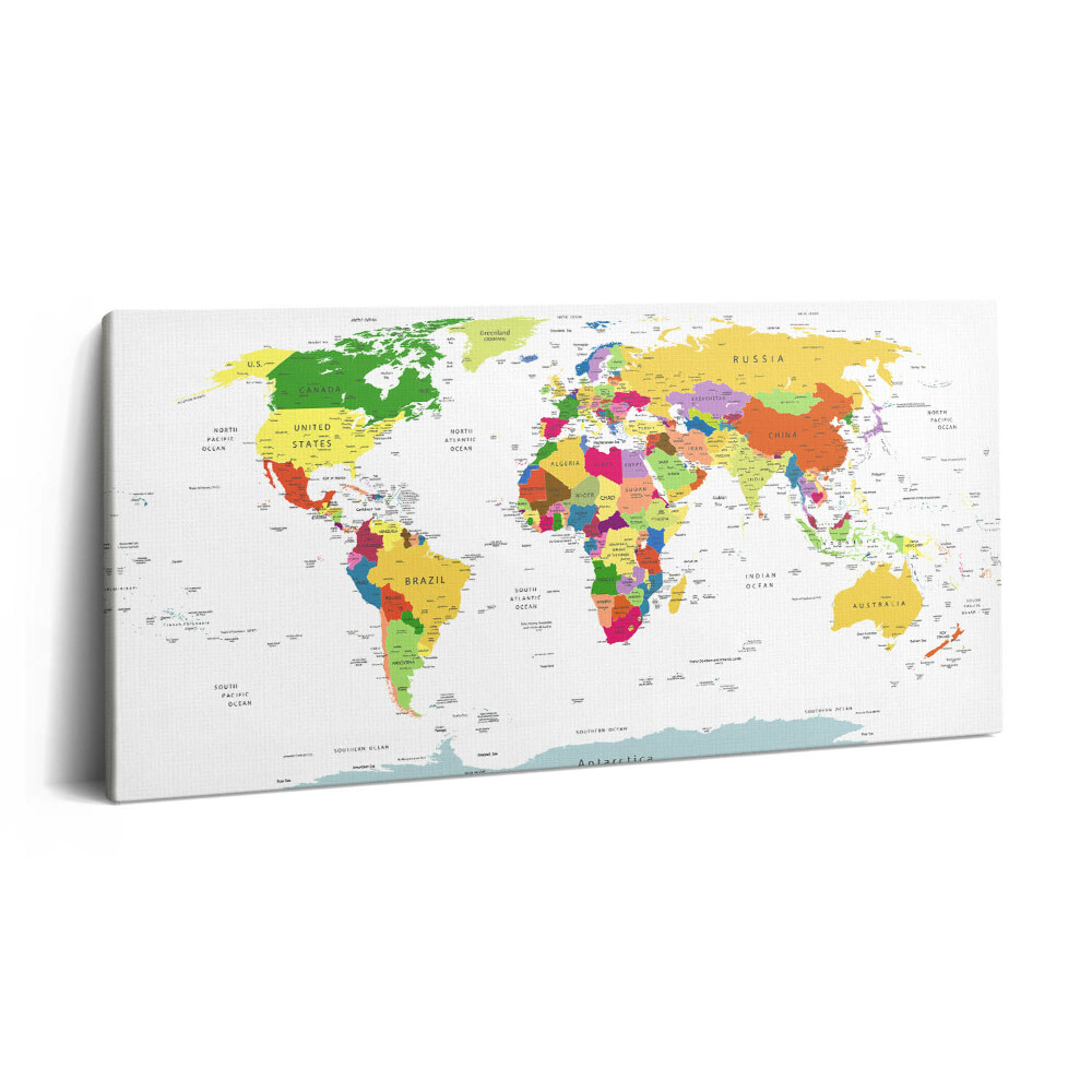 Vászonkép nyomtatás 120x60 Színes világtérkép