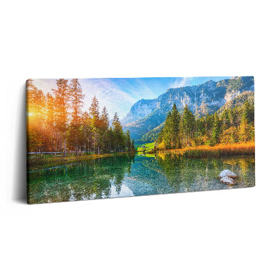 Vászonkép nyomtatás 120x60 Hegyi festői folyó