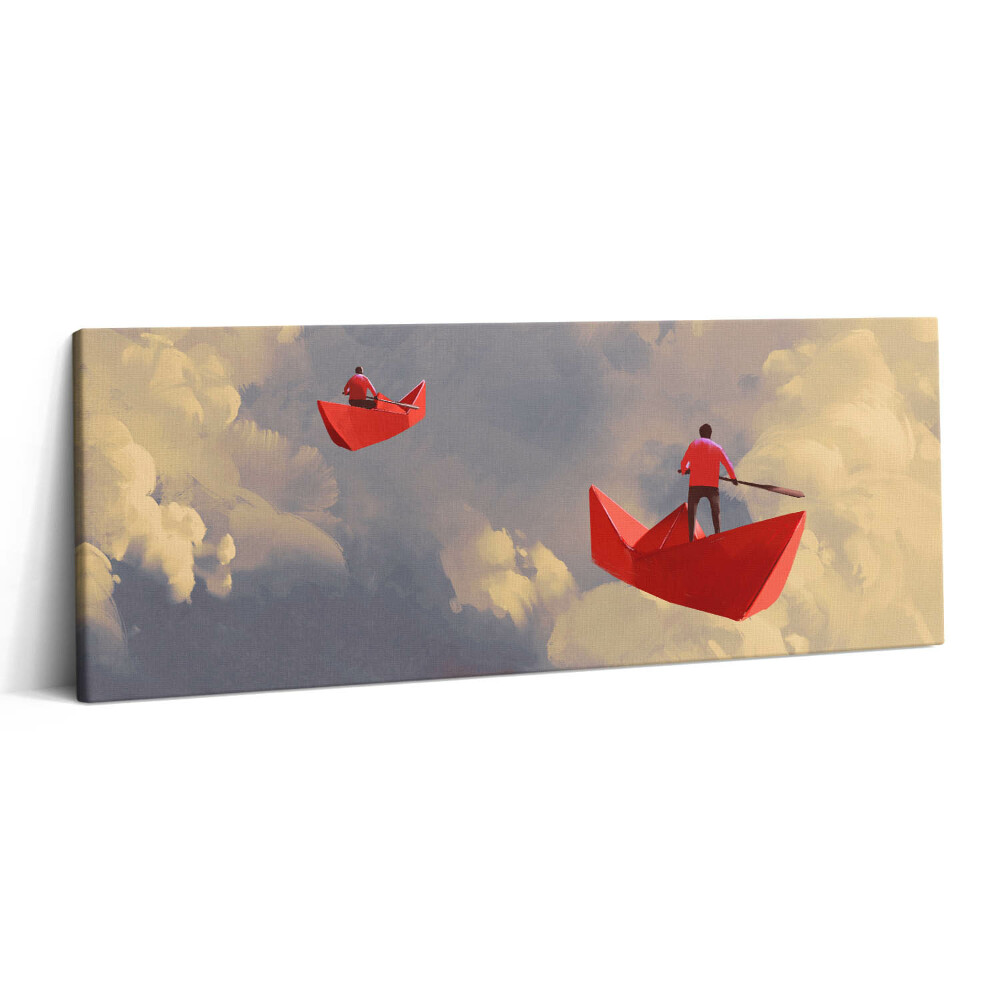 Canvas kép 125x50 Utazás papírhajókkal