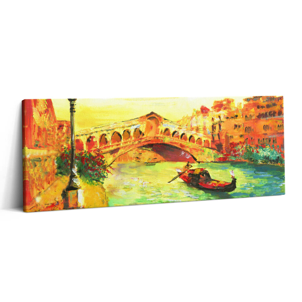 Canvas kép 125x50 Velence - a gondola és a Rialto-híd