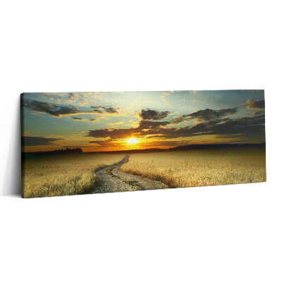 Canvas kép 125x50 Földút és naplemente