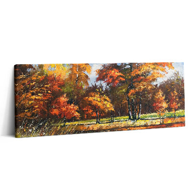 Canvas kép 125x50 Festett ősz és folyó