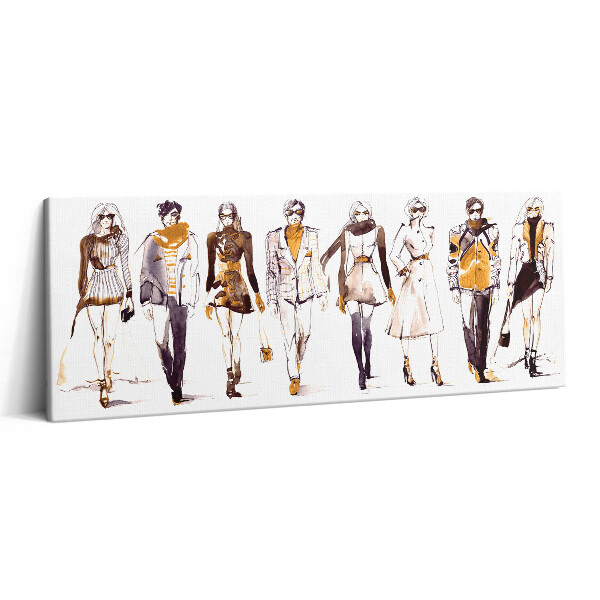 Canvas kép 125x50 Férfi és női divatbemutató illusztrációja