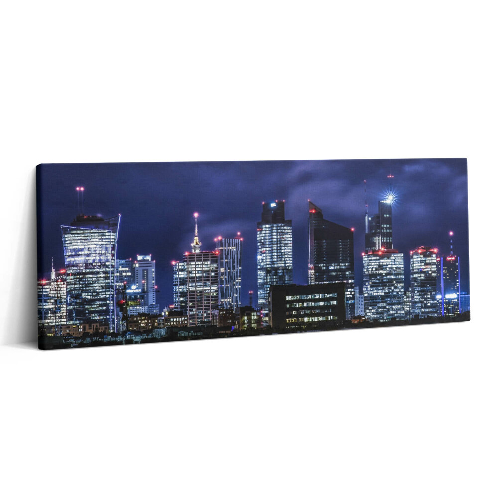 Canvas kép 125x50 Városi épületek éjszaka