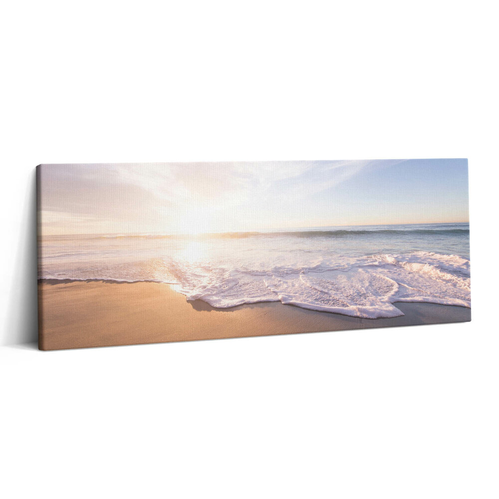 Canvas kép 125x50 Napfelkelte a tengerparton és a tengeren