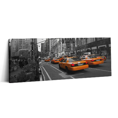 Canvas kép 125x50 Taxiforgalom egy manhattani sugárúton