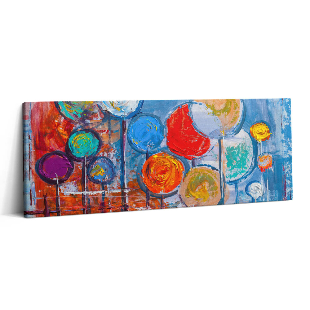 Canvas kép 125x50 Absztrakció - festett színes körök