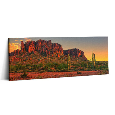 Canvas kép 125x50 Naplemente egy heggyel Phoenixben Arizonában