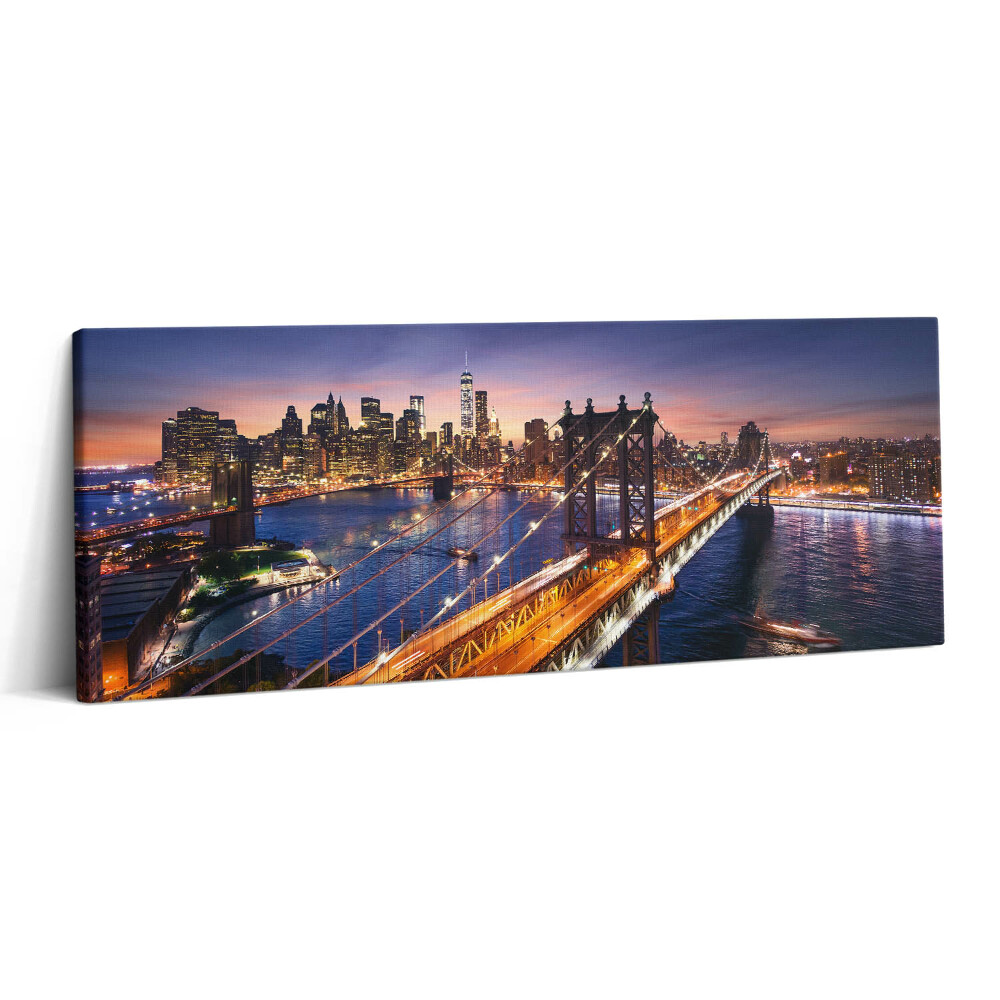Canvas kép 125x50 New York - naplemente Manhattan felett