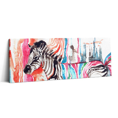 Canvas kép 125x50 Illusztráció állatok színes zebra