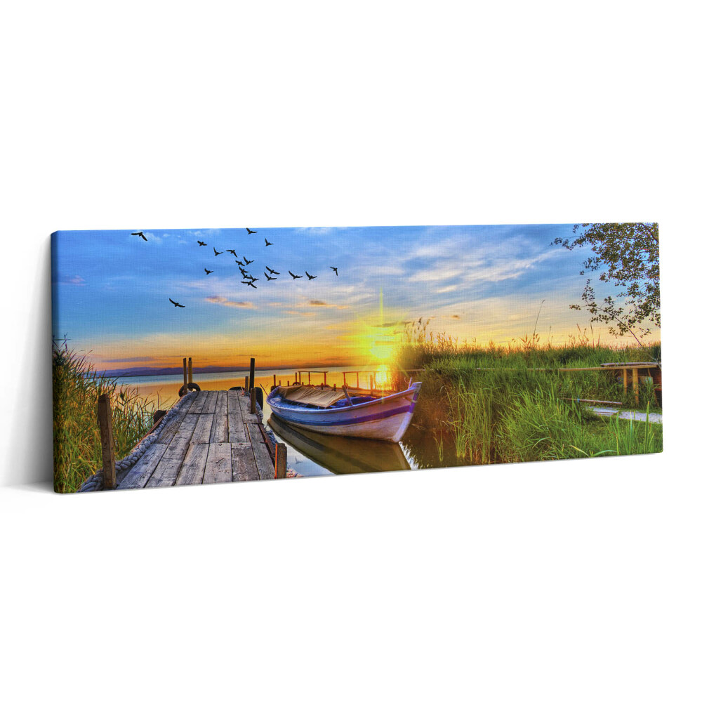 Canvas kép 125x50 Tóra néző kilátás és naplemente