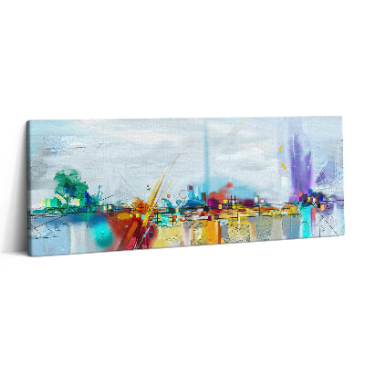 Canvas kép 125x50 Absztrakt olajos tájkép