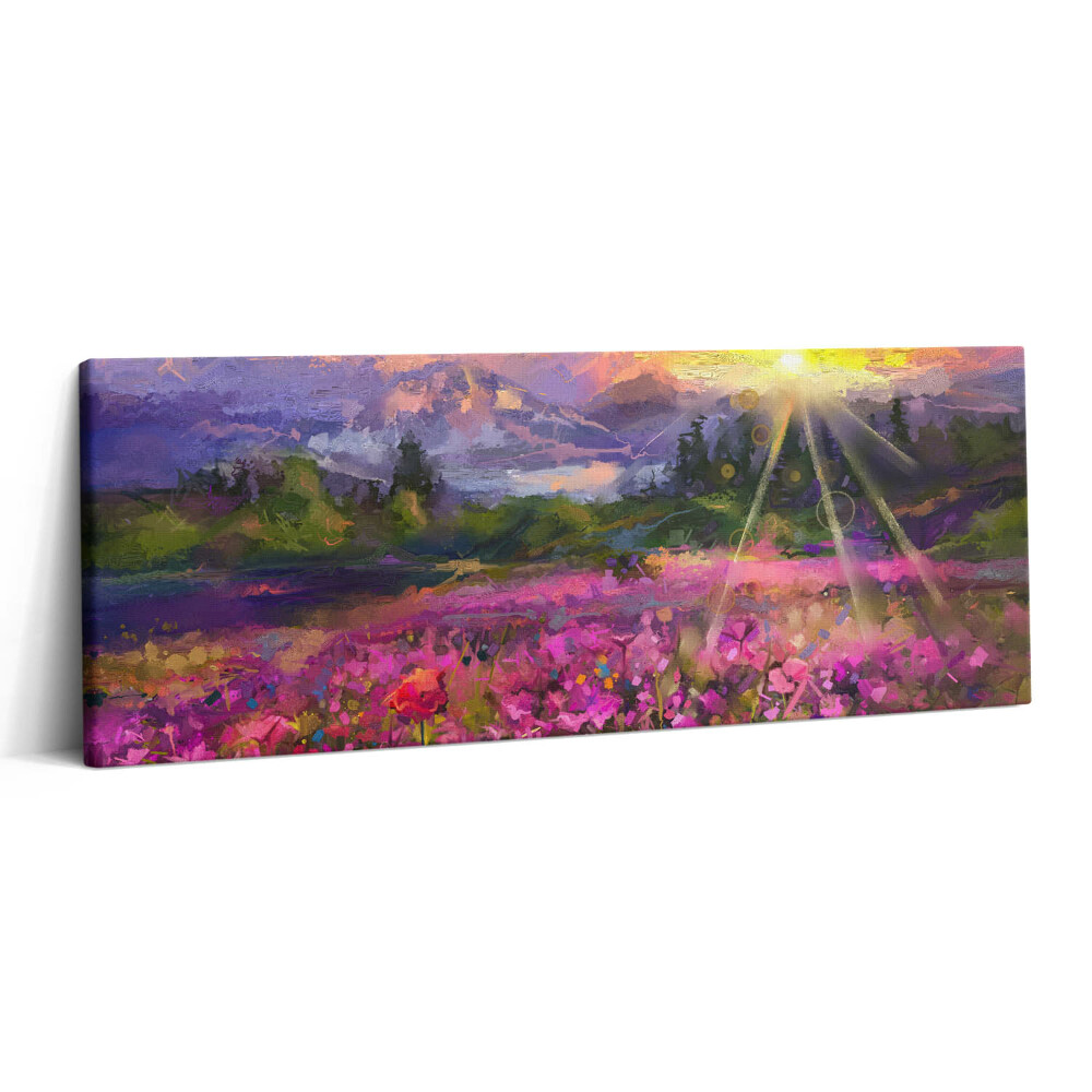 Canvas kép 125x50 Mező naplementében