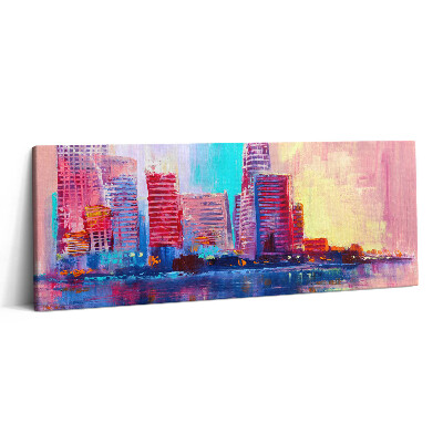 Canvas kép 125x50 Városi felhőkarcolók absztrakciója
