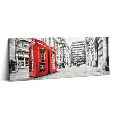 Canvas kép 125x50 Vörös telefonfülkék London
