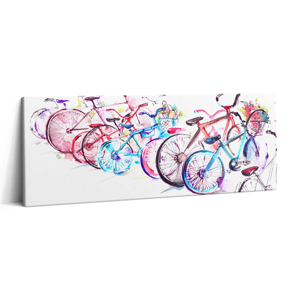 Canvas kép 125x50 Színes városi kerékpárok