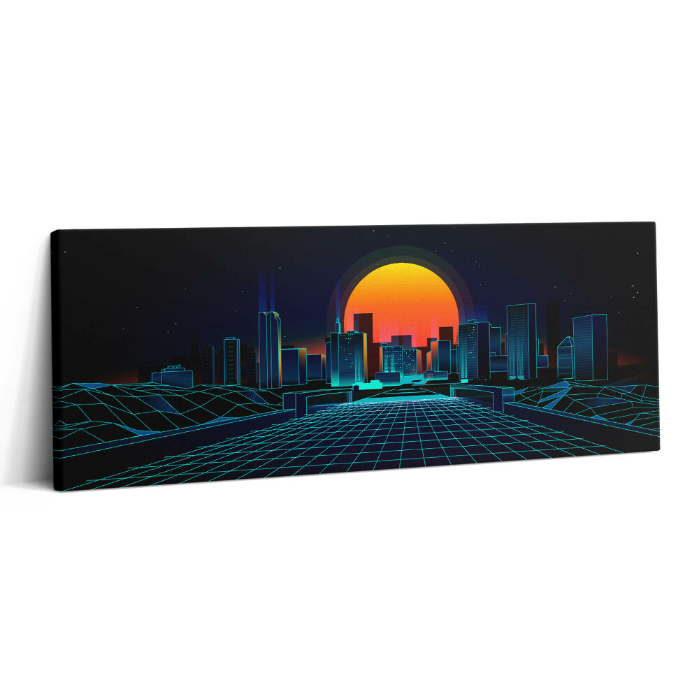 Canvas kép 125x50 A város kiberterülete